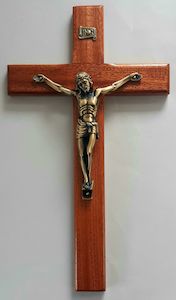 Hanging Crucifix – Wood 28cm Family Life Catholic Gifts