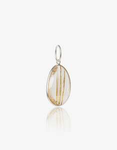 Gold Rutile Quartz Pendant - Silver