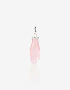 Rose Quartz Silver Hand Amulet