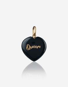 Onyx Gold Heart Pendant