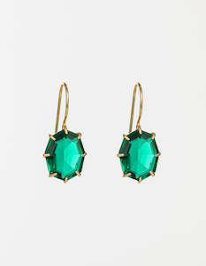 Veridian Drop Gold Earrings