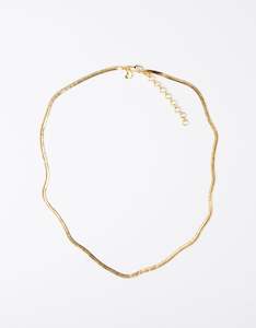 Flat Snake Chain Gold Necklace