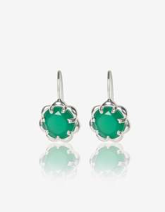 Jewellery: Green Onyx Silver Sunkissed Earrings