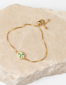 Peridot & Green Onyx Gold Bracelet