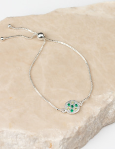 Peridot & Green Onyx Silver Bracelet