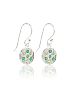 Peridot & Green Onyx Silver Earrings