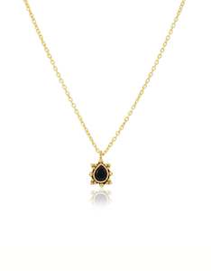 Onyx Gold Teardrop Necklace