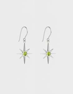 Asteria Peridot Silver Earrings