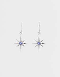 Asteria Iolite Silver Earrings