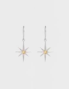 Asteria Citrine Silver Earrings