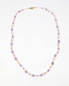 Rose Quartz, Amethyst & Pearl Necklace