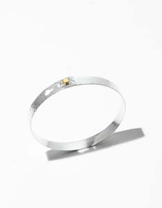 Oracle Beaten Silver Bangle