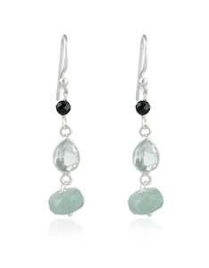 Aquamarine & Iolite Silver Earrings