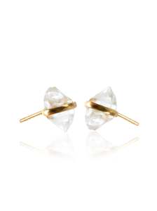 Herkimer Diamond Gold Studs