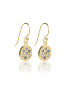 Sapphire & Iolite Gold Earrings