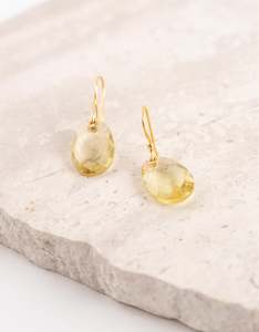 Citrine Gold Oval Earrings