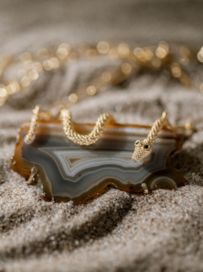 Serpent Gold Agate Necklace - medium