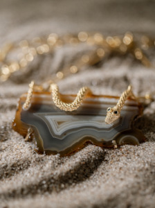 Serpent Gold Agate Necklace - small