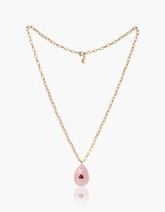 Rose Quartz and Garnet Gold Necklace - Second