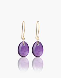 Amethyst Glimmer Gold Earrings