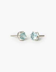 Blue Topaz Glimmer Silver Studs