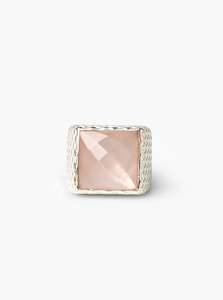 Rose Quartz Glimmer Silver Ring