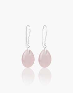 Rose Quartz Silver Glimmer Earrings