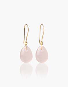 Rose Quartz Glimmer Gold Earrings