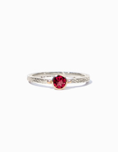 Garnet Gold/Silver Stacker Ring