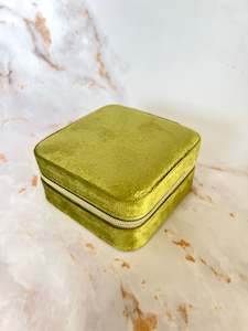 Avocado Velvet Trinket Box - small