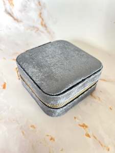 Pewter Velvet Trinket Box - small