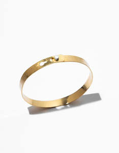 Oracle Beaten Gold Bangle