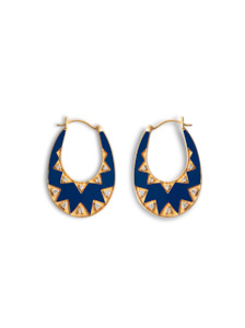 Navy & Mint Starly Gold Earrings