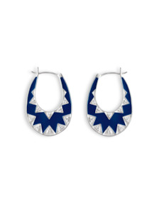 Navy & Mint Starly Silver Earrings