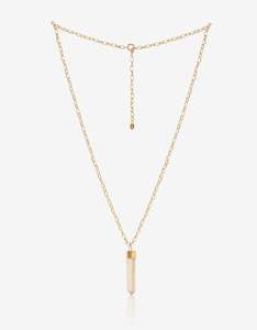 Crystal Quartz Gold Pendant Necklace