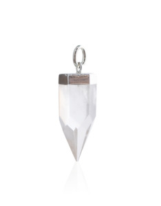 Jewellery: Crystal Quartz Silver Point Pendant