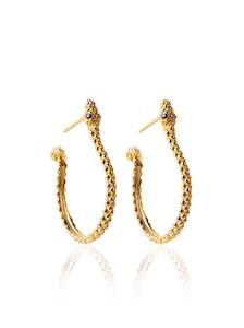 Gold Serpent Hoops