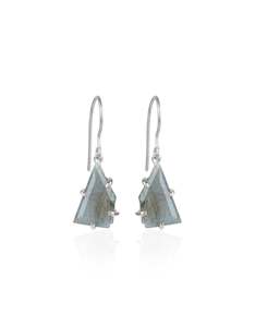 Labradorite Silver Angle Earrings