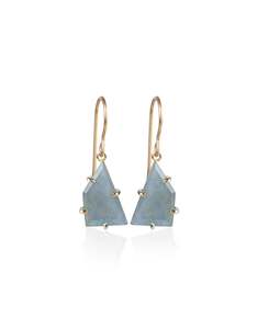 Labradorite Gold  Angle Earrings