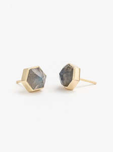 Labradorite Gold Studs