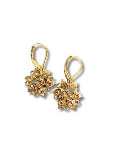 Champagne Gold Button Earrings