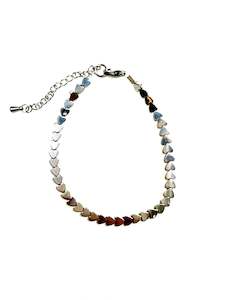 Eternal Grace - Silver Heart Hematite Bracelet (small hearts)