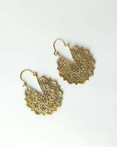 Floral Gold Brass Earrings