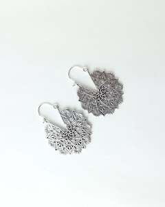 Floral Silver Brass Earrings