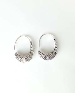 Textured Silver Brass Hoops