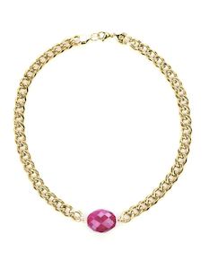 Pink - Light Classic Yellow Gold Chunky Choker