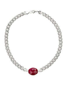 Jewellery: Pink - Dark Classic Silver Chunky Choker