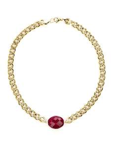 Jewellery: Pink - Dark Classic Yellow Gold Chunky Choker