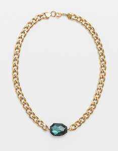 Labradorite Classic Yellow Gold Chunky Choker