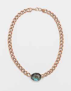 Labradorite Classic Rose Gold Chunky Choker